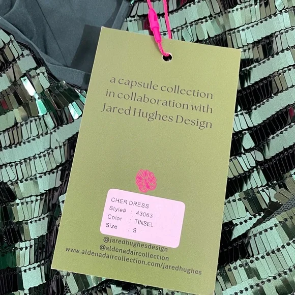 NWT Alden Adair Cher Tinsel Sequin Dress Size Small Emerald Green NWT Alden Adair Cher Tinsel Sequin Dress Size Small Emerald Green